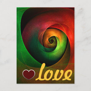 Red Green Floral Modern Abstract Art Pattern #21 Postcard