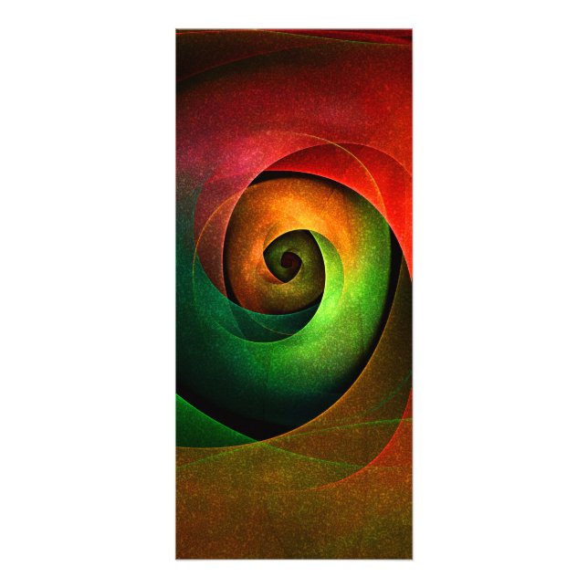 Red Green Floral Modern Abstract Art Pattern #21 Rack Card (Front)