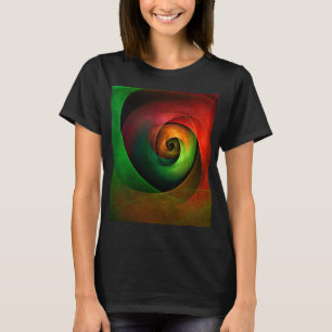 Red Green Floral Modern Abstract Art Pattern #21 T-Shirt