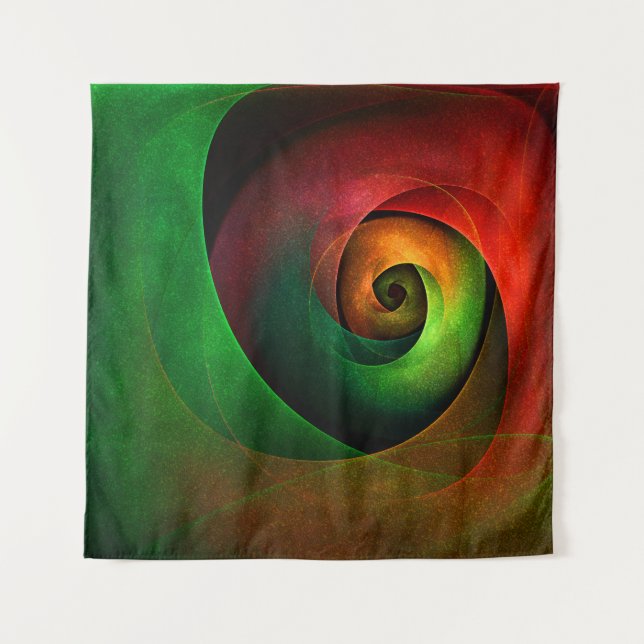 Red Green Floral Modern Abstract Art Pattern #21 Tapestry (Front)