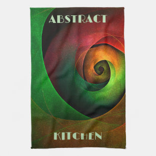 Red Green Floral Modern Abstract Art Pattern #21 Tea Towel
