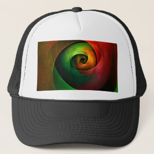 Red Green Floral Modern Abstract Art Pattern #21 Trucker Hat