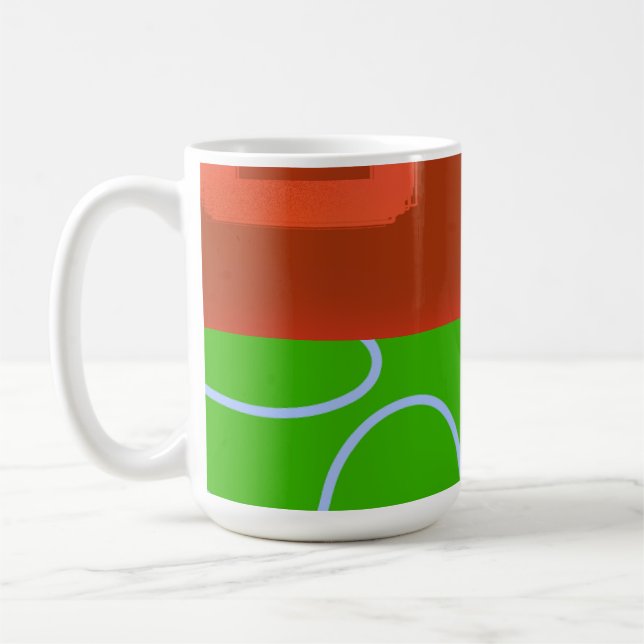 Red Green Geometric Mug (Left)