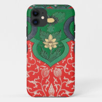Red, Green & Gold Mystic Lotus Asian Abstract