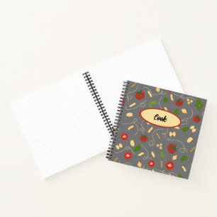 Red Green Gold Pasta on Grey Cook Journal