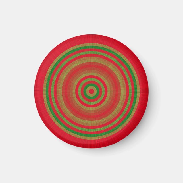 Red Green Gold Rings Magnet (Front)