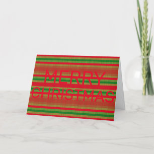Red Green Gold Stripes - Personalizable Holiday Card