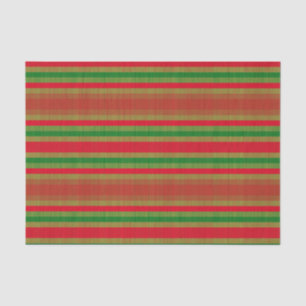 Red Green Gold Stripes Tissue Paper