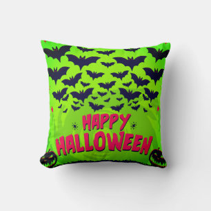 Red & Green Happy Halloween  Cushion