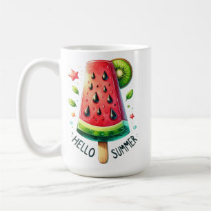 RED & GREEN HELLO SUMMER WATERMELON COFFEE MUG