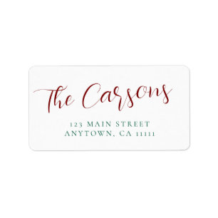Red & Green Holiday Christmas Return Address Label