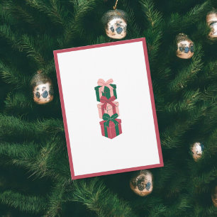 Red & Green Holiday Gift Box Design Card