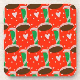 Red & Green Holiday Gift Hard plastic coaster