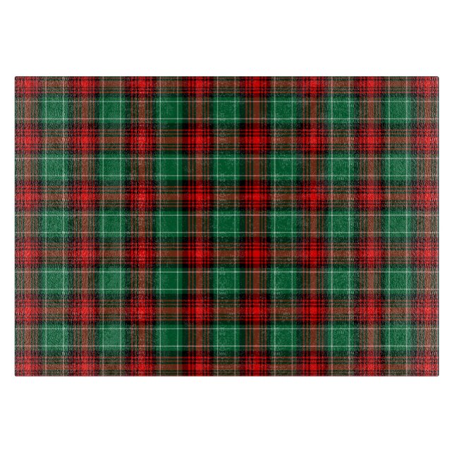 Red Green Holiday Plaid Pattern Cutting Board (Front)