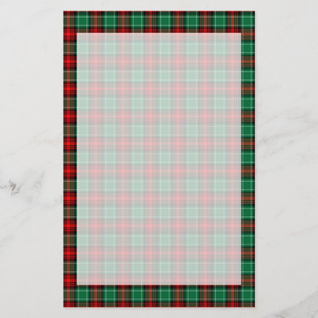 Red Green Holiday Plaid Stationery (Front)