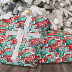 Red Green Holiday Presents Christmas Wrapping Paper