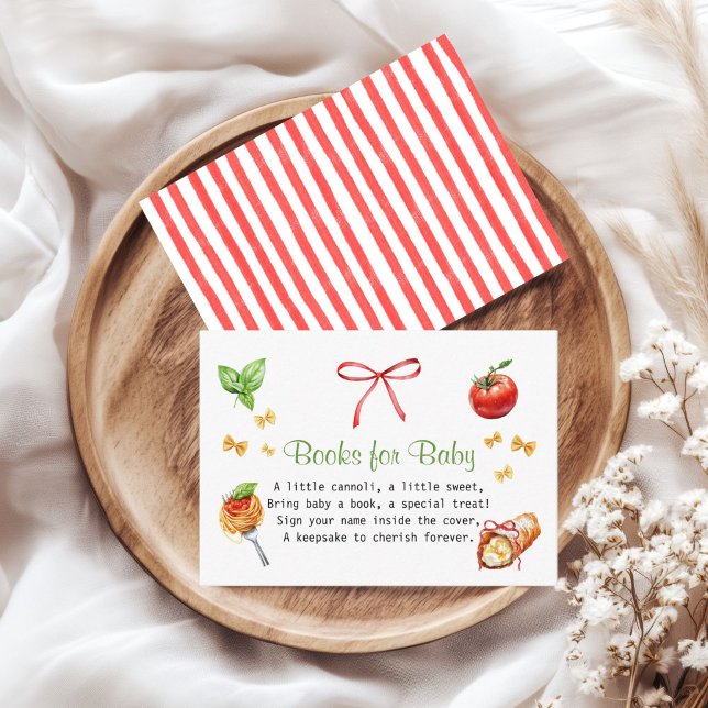 Red Green Holy Cannoli Baby Shower Books for Baby Enclosure Card (Red Green Baby Shower Books for Baby Insert Card)