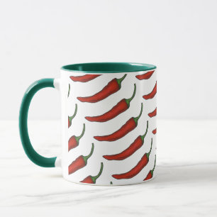 Red Green Hot Spicy Chilli Chile Pepper Foodie Mug