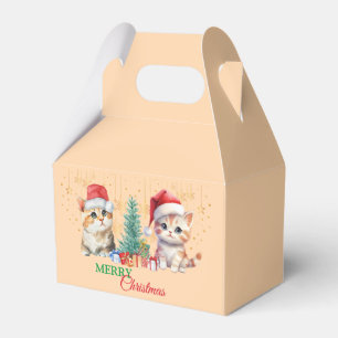 Red Green kitten cat Santa Merry Christmas Party  Favour Box