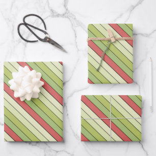 Red Green Melon Color Stripes On Watercolor Paper