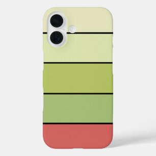 Red Green Melon Color Stripes On Watercolor Paper  iPhone 16 Case