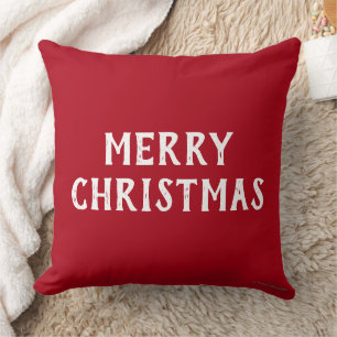 Red Green Merry Christmas Joy to the World Cushion