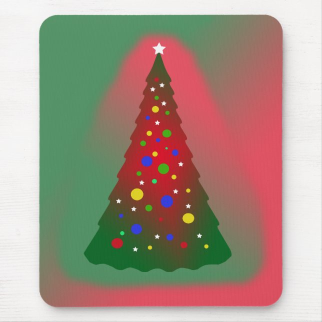 Red Green Merry Christmas Tree Mouse Pad (Front)