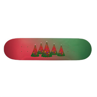 Red Green Merry Christmas Tree Skateboard