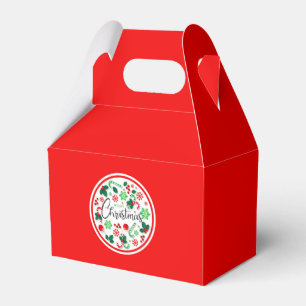Red Green Merry Christmas Wreath Favour Box