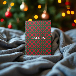 Red Green Mid Century Modern Holiday Notebook