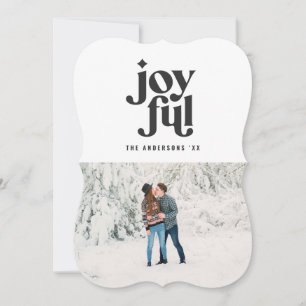 Red + green modern abstract joyful photo holiday card