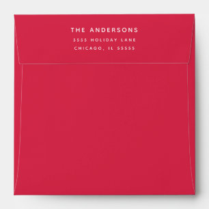 Red Green Modern Spruce Custom Holiday Envelopes