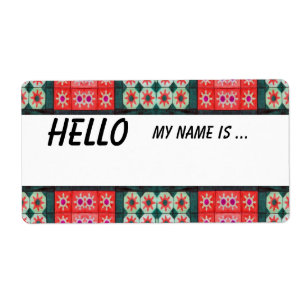 Red Green Name Badge
