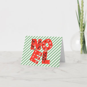 Red & Green NOEL with Funky Letters Holiday Card