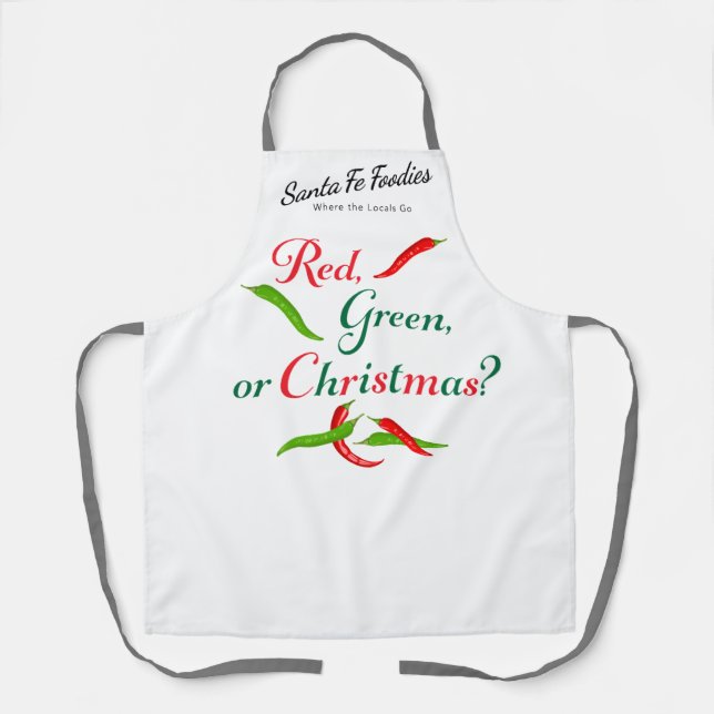Red, Green or Christmas Chile Apron (Front)