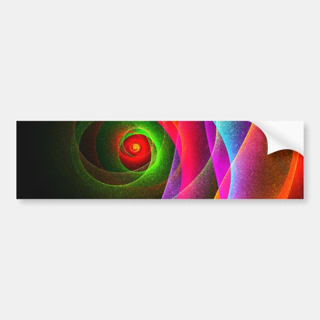 Red Green Orange Modern Abstract Art Pattern #22 Bumper Sticker (Front)