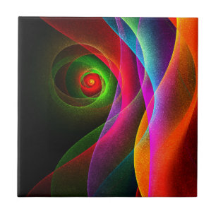 Red Green Orange Modern Abstract Art Pattern #22 Ceramic Tile