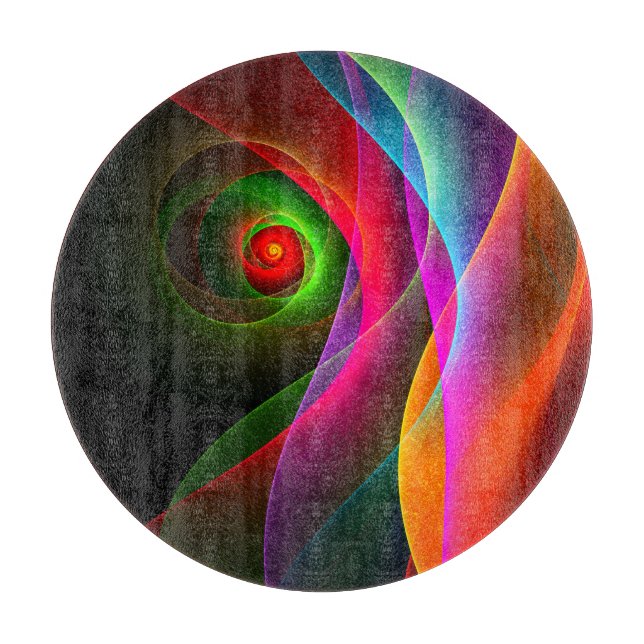 Red Green Orange Modern Abstract Art Pattern #22 Cutting Board (Front)