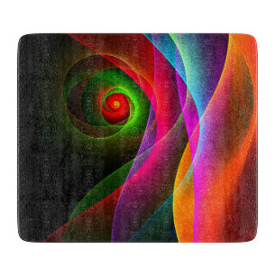 Red Green Orange Modern Abstract Art Pattern #22 Cutting Board