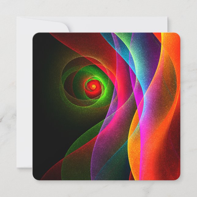 Red Green Orange Modern Abstract Art Pattern #22 Invitation (Front)