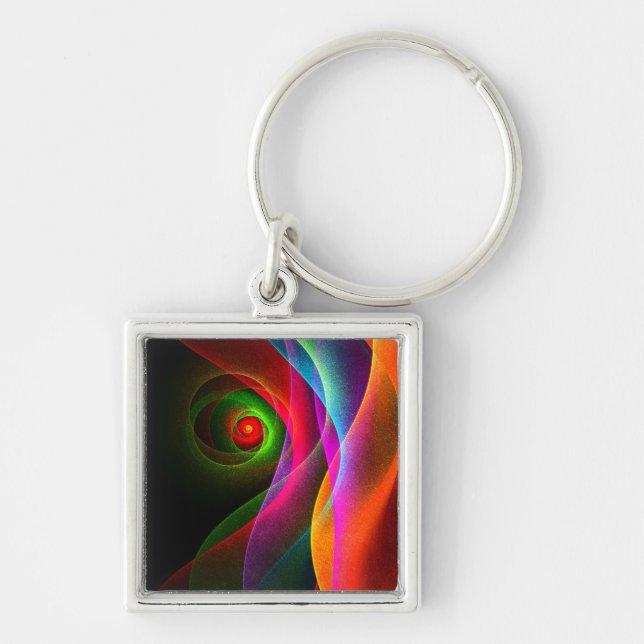Red Green Orange Modern Abstract Art Pattern #22 Key Ring (Front)