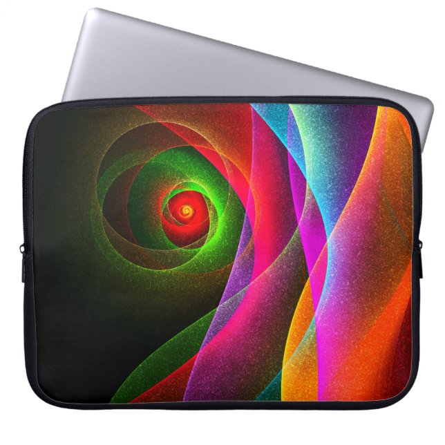 Red Green Orange Modern Abstract Art Pattern #22 Laptop Sleeve (Front)