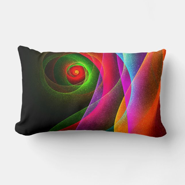 Red Green Orange Modern Abstract Art Pattern #22 Lumbar Cushion (Front)