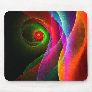 Red Green Orange Modern Abstract Art Pattern #22 Mouse Pad