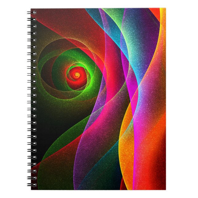Red Green Orange Modern Abstract Art Pattern #22 Notebook (Front)