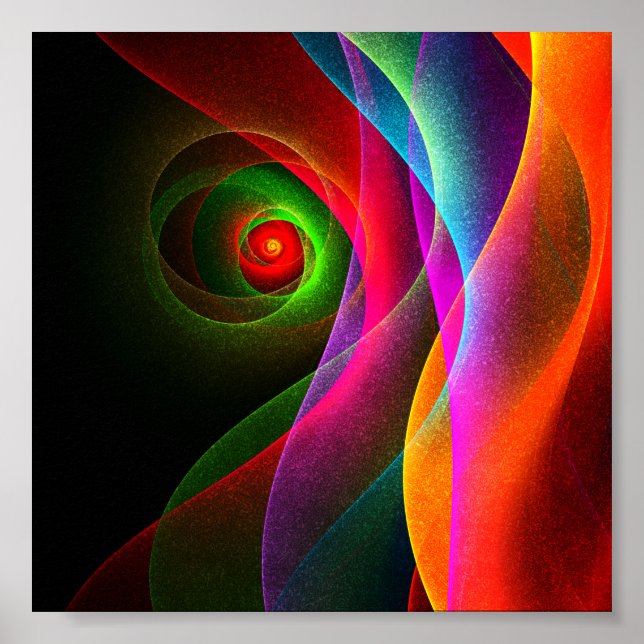 Red Green Orange Modern Abstract Art Pattern #22 Poster (Front)
