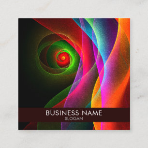 Red Green Orange Modern Abstract Art Pattern #22 Square Business Card
