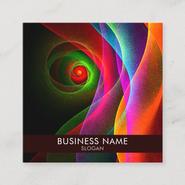 Red Green Orange Modern Abstract Art Pattern #22 Square Business Card (Front)