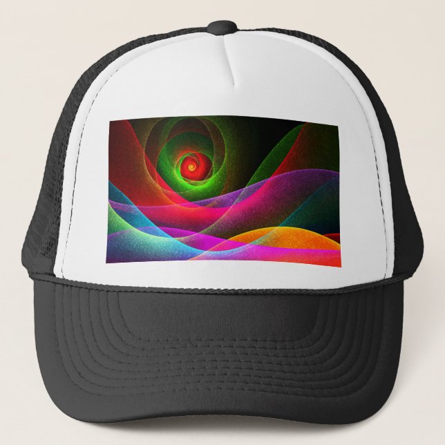 Red Green Orange Modern Abstract Art Pattern #22 Trucker Hat (Front)