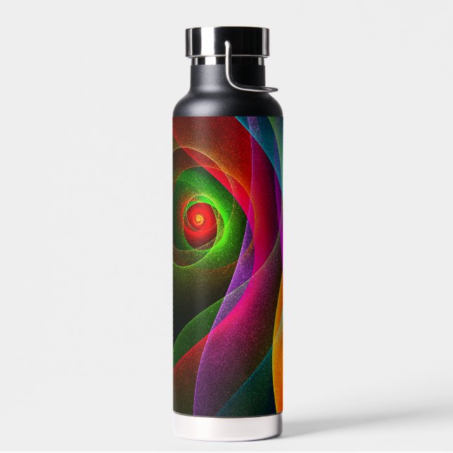 Red Green Orange Modern Abstract Art Pattern #22 Water Bottle (Left)